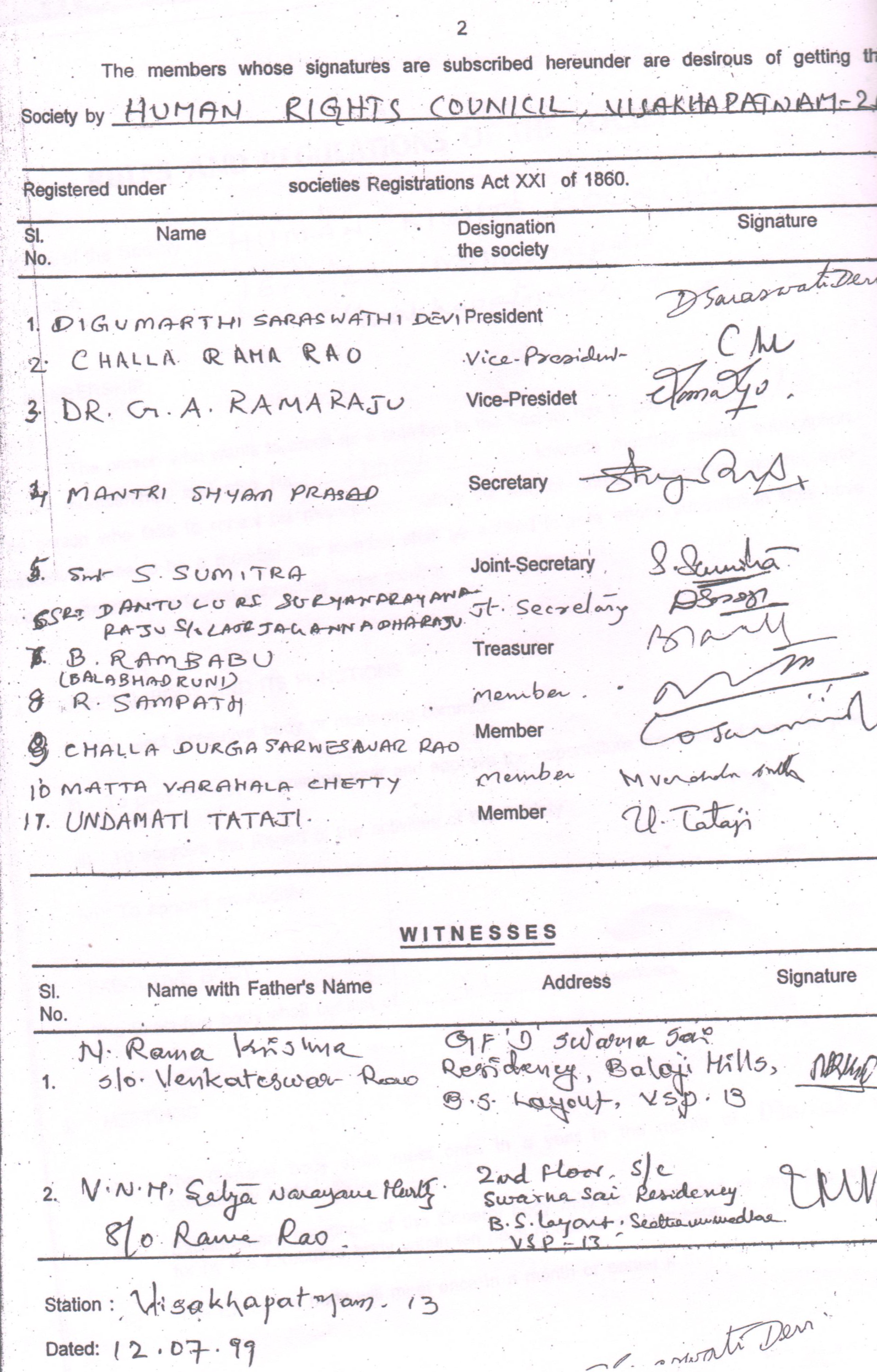 Renewal Registration Certificate
